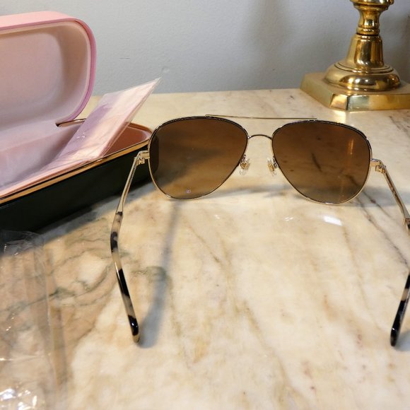 Kate Spade New York Aviator Style Sunglasses New with Case - Picture 2 of 9